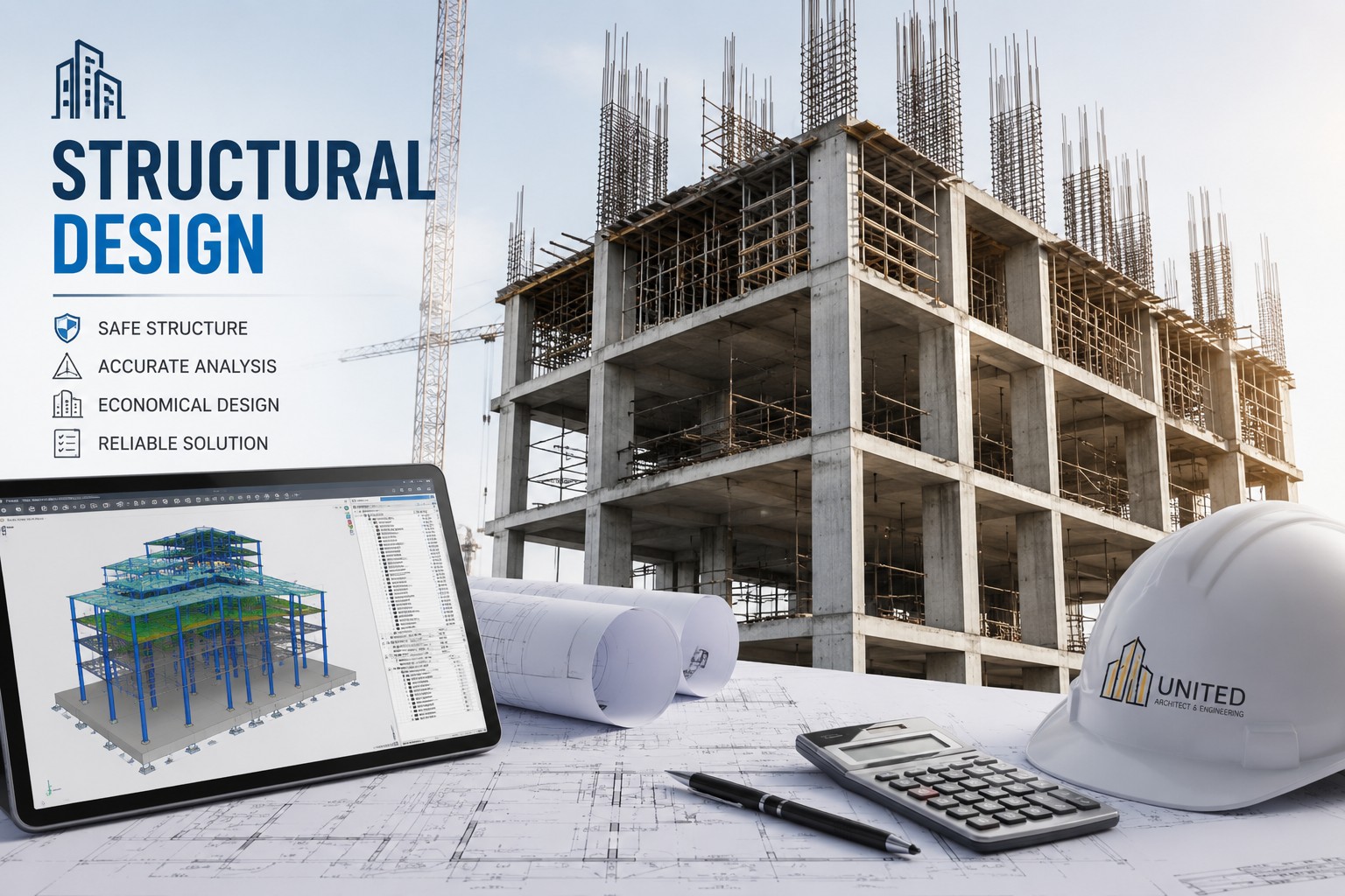 Home Structural Design Services by United Architect & Engineering – RCC Building Structural Analysis and Design in Mymensingh, Bangladesh